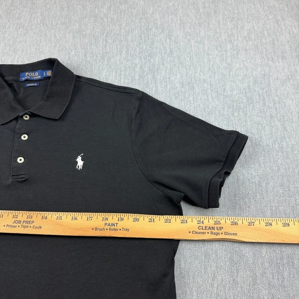 Polo Ralph Lauren Shirt Mens Large Black Short Sleeve Pony Rugby‎ Classic Casual